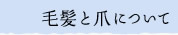 毛髪と爪について